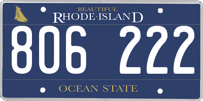 RI license plate 806222
