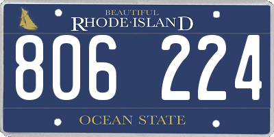 RI license plate 806224