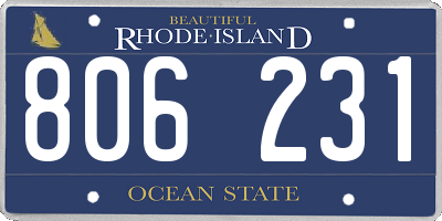RI license plate 806231