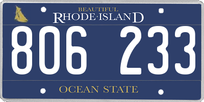 RI license plate 806233