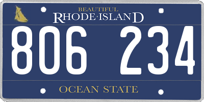 RI license plate 806234
