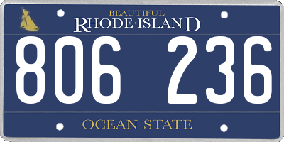 RI license plate 806236