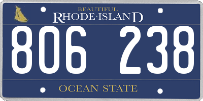 RI license plate 806238