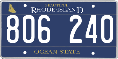 RI license plate 806240