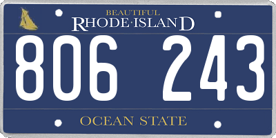 RI license plate 806243