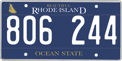 RI license plate 806244