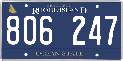 RI license plate 806247