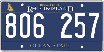 RI license plate 806257