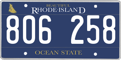 RI license plate 806258