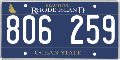 RI license plate 806259