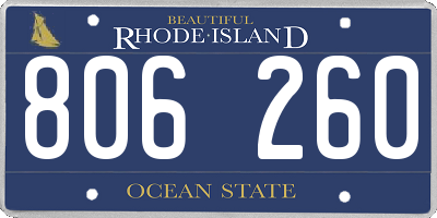 RI license plate 806260