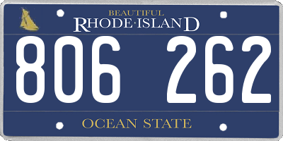 RI license plate 806262