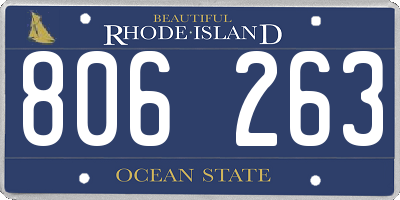 RI license plate 806263