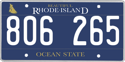 RI license plate 806265