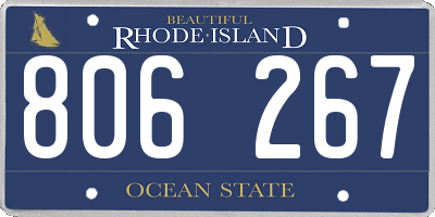 RI license plate 806267