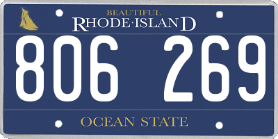RI license plate 806269