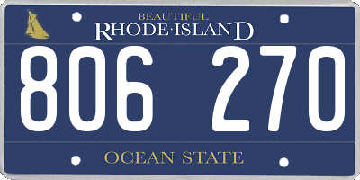 RI license plate 806270