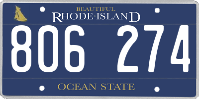 RI license plate 806274