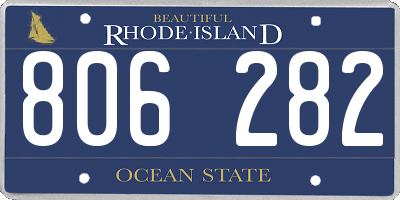 RI license plate 806282