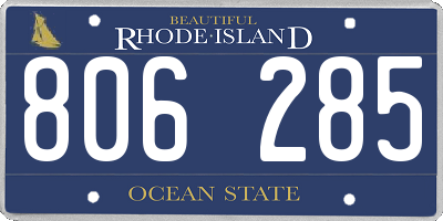 RI license plate 806285