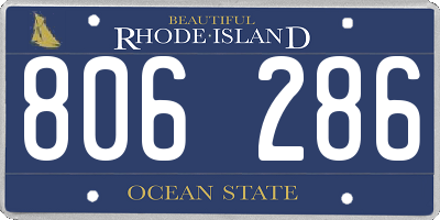 RI license plate 806286