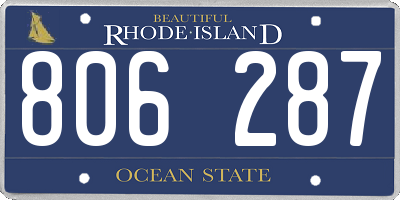 RI license plate 806287
