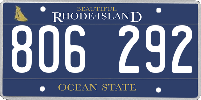 RI license plate 806292