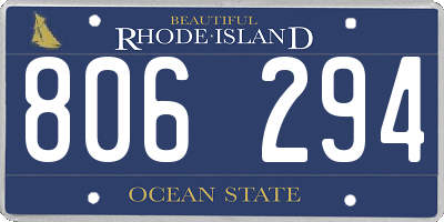 RI license plate 806294