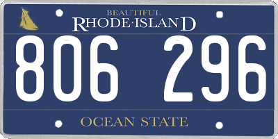 RI license plate 806296