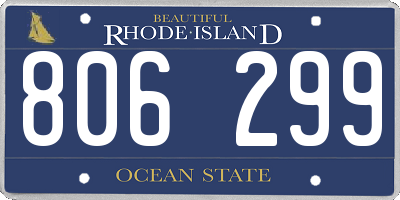 RI license plate 806299