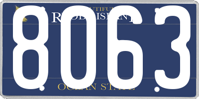 RI license plate 8063