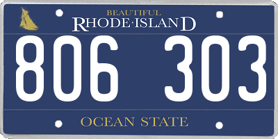 RI license plate 806303