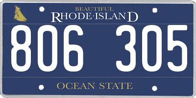 RI license plate 806305