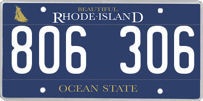 RI license plate 806306