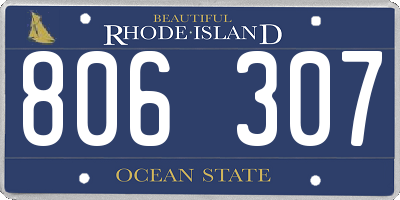 RI license plate 806307