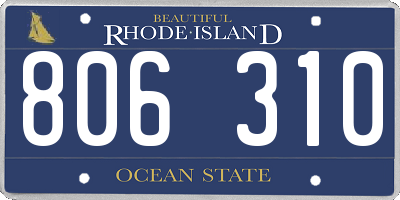 RI license plate 806310