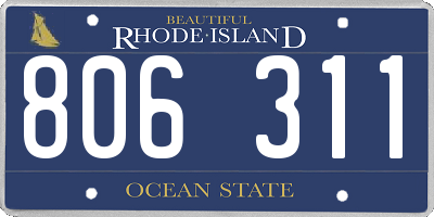 RI license plate 806311
