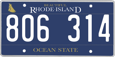 RI license plate 806314