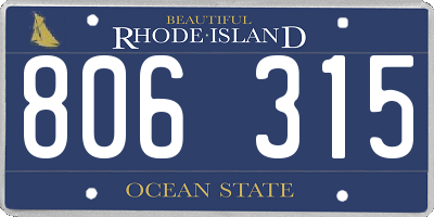 RI license plate 806315