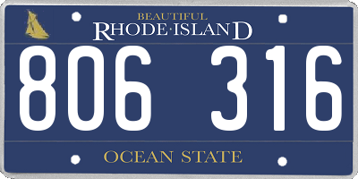 RI license plate 806316