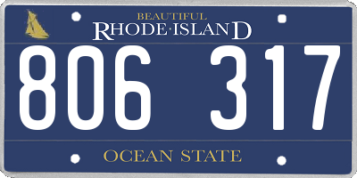 RI license plate 806317