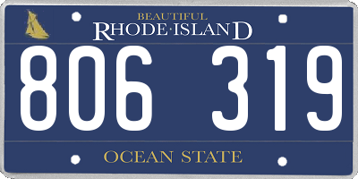 RI license plate 806319