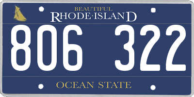 RI license plate 806322