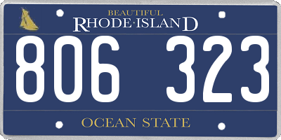 RI license plate 806323