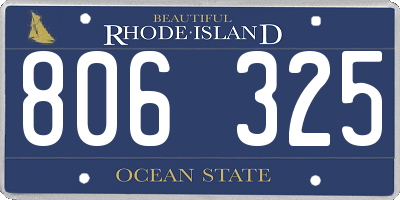 RI license plate 806325