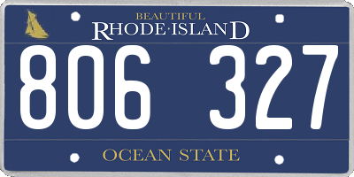 RI license plate 806327