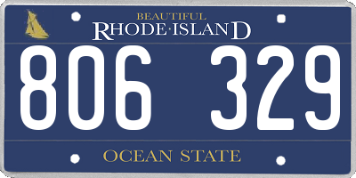 RI license plate 806329