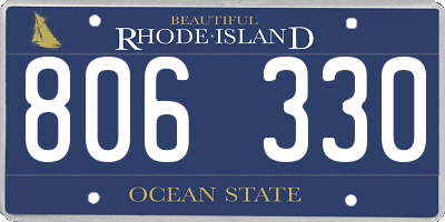 RI license plate 806330