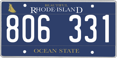 RI license plate 806331