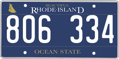 RI license plate 806334